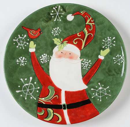 Winter Fun Santa Dessert/Pie Plate