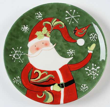 Winter Fun Santa Dessert/Pie Plate