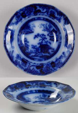 Hong Kong (Flow Blue) by Charles Meigh &amp; Sons