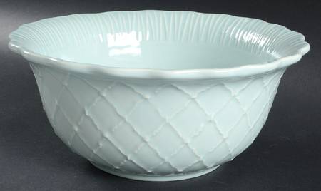 Treillage Blue 10" Round Serving Bowl