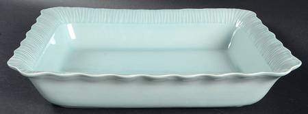 Treillage Blue 14" Rectangular Baker