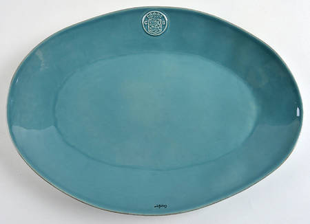 Forum Prussian Blue 15" Oval Serving Platter