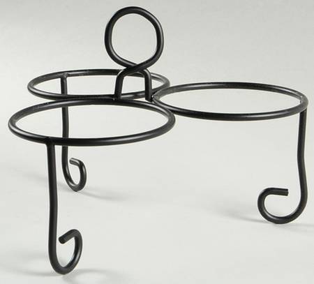 Chili Pepper Metal Stand for - Set of 3 Condiment Bowls