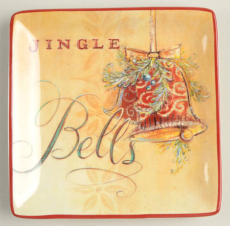 Seasons Greetings Square Canape Plate