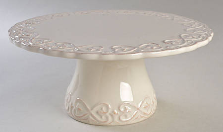 Adeline Ivory 11" Diameter Pedestal Cake Stand