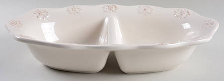 Adeline Ivory Oval Divided Vegetable Bowl