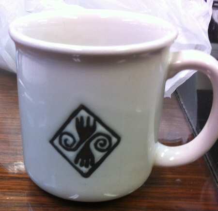 Native Collection White and Brown Mug
