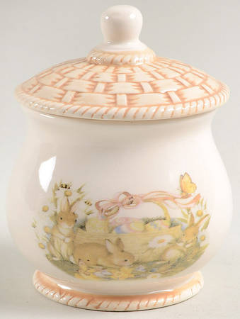 Bunny Basket Sugar Bowl & Lid