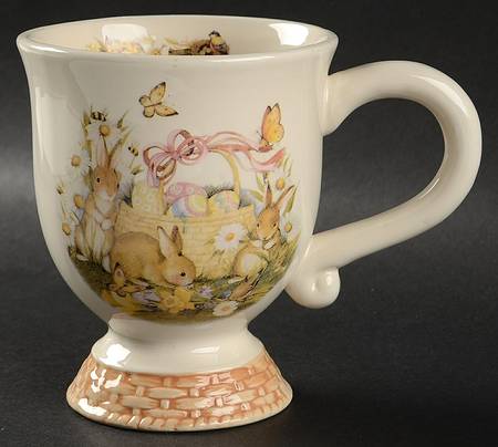 Bunny Basket Footed Mug