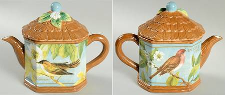 Botanical Birds Teapot & Lid