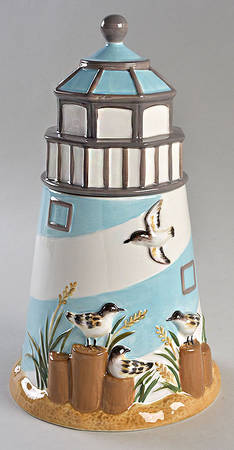 Beach Cottage Figural Cookie Jar & Lid
