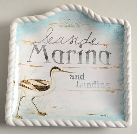 Beach Cottage Square Canape Plate