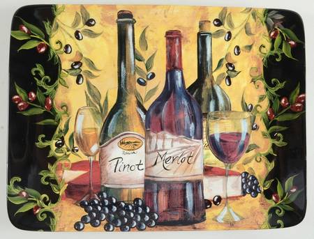 Wine and Cheese Party 16" Rectangular Serving Platter