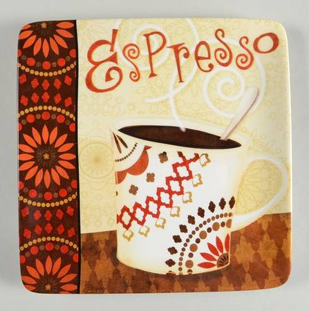 Cup of Joe Square Salad/Dessert Plate