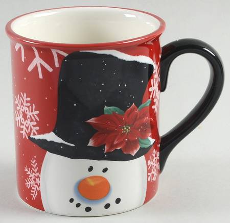 Top Hat Snowman (Red) Mug