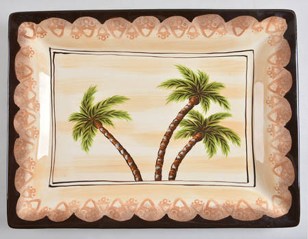 Nefelin Palm 16'' Rectangular Tray