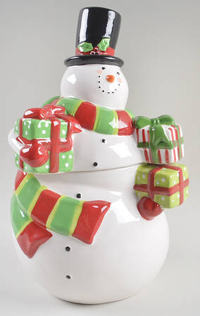 Christmas Presents Cookie Jar & Lid