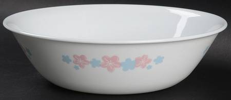 Melody (Pink and Blue Flowers, Corelle) 8" Round Vegetable Bowl