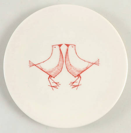 Red Birds Salad Plate