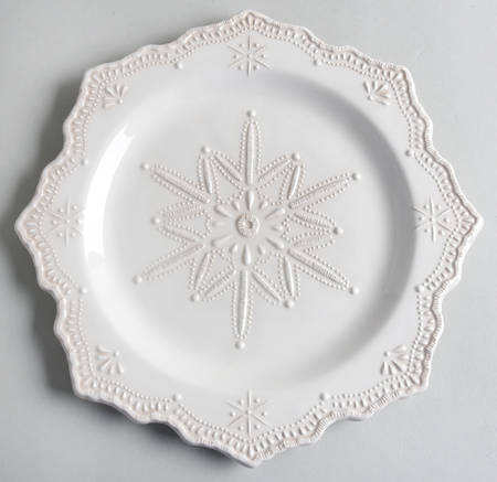Seasonal Elegance Snowflake Salad Plate
