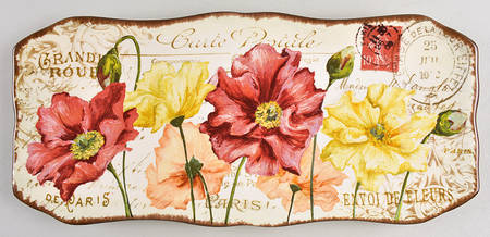Le Fleur Poppies Large Sandwich Tray