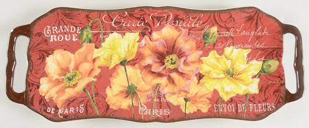 Le Fleur Poppies 15" Rectangular Serving Platter