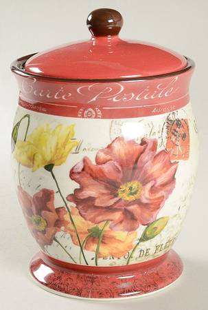 Le Fleur Poppies Small Canister & Lid