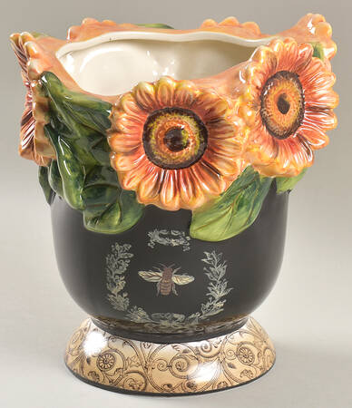 French Sunflowers Figural Cookie Jar No Lid