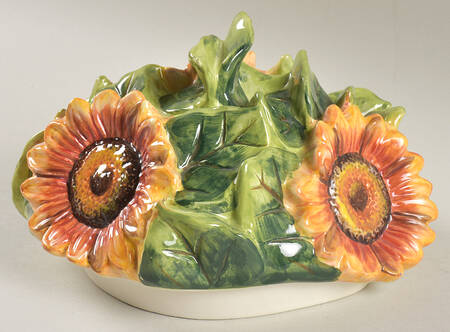 French Sunflowers Lid for Figural Cookie Jar