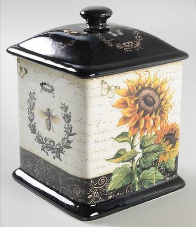 French Sunflowers Small Canister & Lid