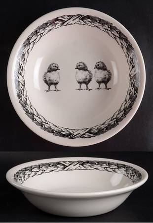 Sketch Chicks 9" Round Vegetable Bowl
