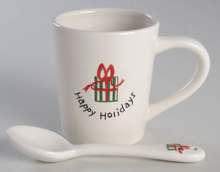 Happy Holidays Mug & Spoon Set by BIA Cordon Bleu
