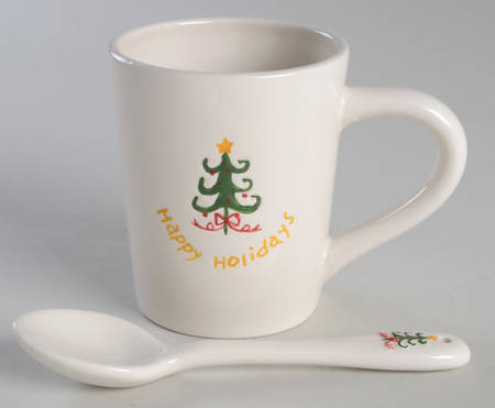 Happy Holidays Mug & Spoon Set by BIA Cordon Bleu