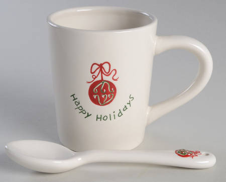 Happy Holidays Mug & Spoon Set by BIA Cordon Bleu