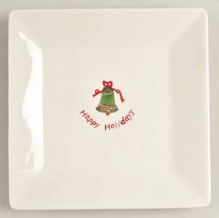 Happy Holidays Square Appetizer Plate by BIA Cordon Bleu