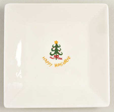 Happy Holidays Square Appetizer Plate by BIA Cordon Bleu