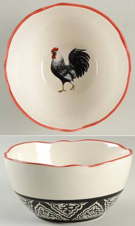 Rooster-Black 6" All Purpose Bowl