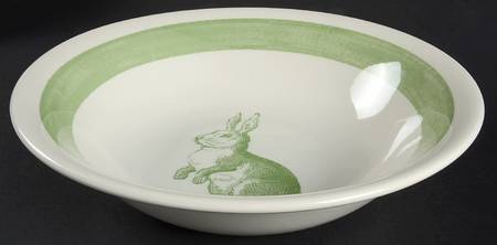 Rabbit Sketch Green 10" Round Vegetable Bowl