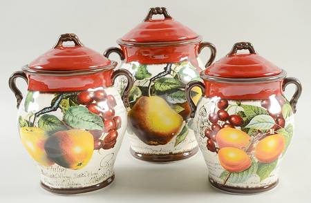 Botanical Fruit (3 Piece) Canister Set (Box Set)