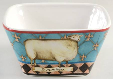French Barnyard Individual Square Ice Cream Dish