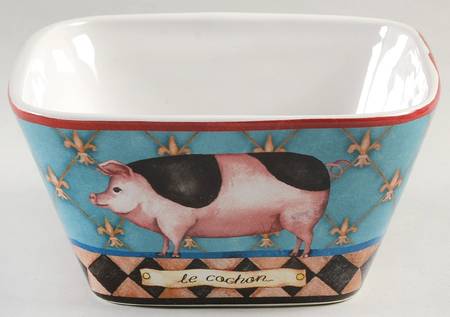 French Barnyard Individual Square Ice Cream Dish