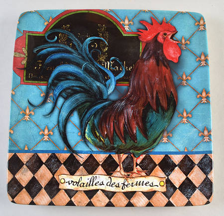 French Barnyard 12" Square Serving Platter
