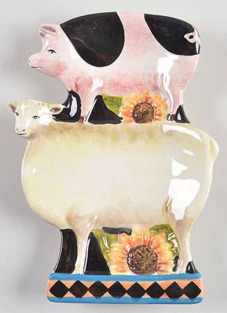 French Barnyard Figural Spoon Rest