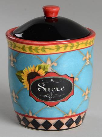 French Barnyard Sugar Bowl & Lid