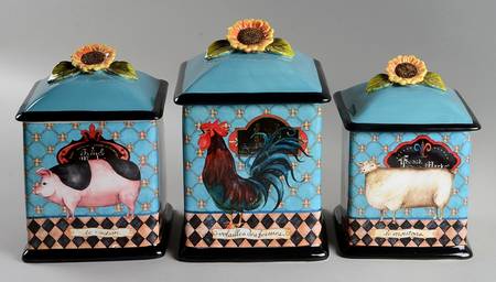 French Barnyard (3 Piece) Canister Set (Box Set)