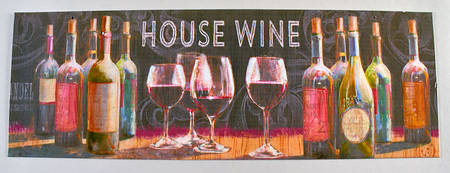House Wine 17" Rectangle Metal Decorative Sign
