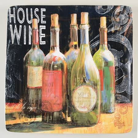 House Wine 12" Square Serving Platter