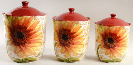 Paris Sunflower (3 Piece) Canister Set (Box Set)
