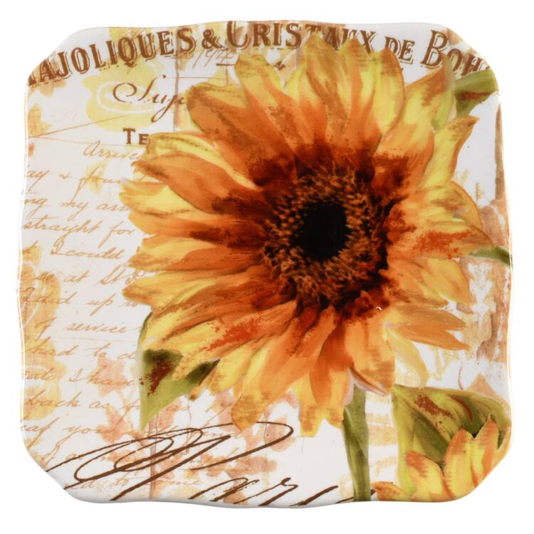 Paris Sunflower Square Canape Plate
