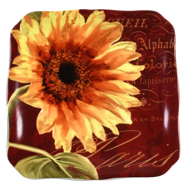Paris Sunflower Square Canape Plate